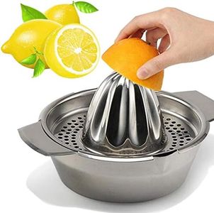 Stainless Steel Lemon Squeezer,Juicer with Bowl Container for Oranges Lemons Fruit Home Made Juice in Kitchen