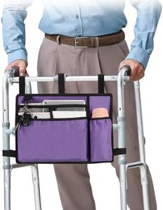 supregear Accessories Bag for Walker, Wheelchair, Rollator - Walker Basket Bag w/Cup Holder - Seniors Caddy Attachment Pouch for Walkers, Water Resistant Large Capacity Carry Storage Carrier Tote