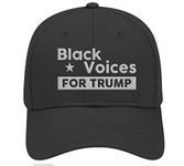 Trenz Shirt Company Men's Black Voices for Trump Baseball Cap, Black, One size