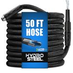 HYDROSTEEL PRO Metal Garden Hose 50 Ft, Rust Proof 304 Stainless Steel Water Hose with Brass Fittings, Flexible & Heavy Duty Hose, Lightweight, Kink Free, Tuyau Arrosage - 2025 Model