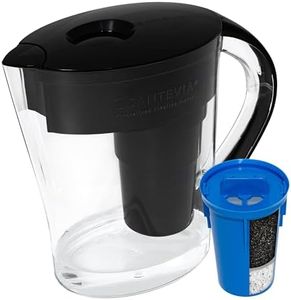 Santevia MINA Alkaline Water Filter Pitcher | 9-Cup at Home Water Filter That Adds Minerals and Makes Water Alkaline | Chlorine and Lead Water Filter | Made in North America