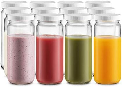 Paksh Novelty Glass Mason Jar with Airtight Lid – 16 Oz BPA-Free Reusable Wide Mouth Drinking Bottle 12 Pack