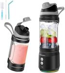 VKYOZVA Portable Blender Cordless 24oz 300 Watt Individual Blender Small blender for Shakes and Smoothies USB-C Rechargeable 6000mah Mini Blenders with Sip Spout and Travel Lid (Black Gray)