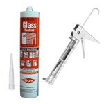 Premier Plants Glass Silicone Aquarium Sealant Acetoxy Cure Glass Sealant with Applicator Gun (300 Ml)