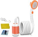 Portable Shower Camping Electric Handheld Shower Electric Shower Camping Built-in Shower 5000mAh Large capacity rechargeable shower for indoor or outdoor shower (Orange)