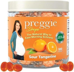 Preggie Pop Drops Pregnancy Nausea Relief Morning Sickness Candy with Essential Oils for Pregnant Women – Sour Tangerine, 100 Count