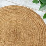 Chardin home Jute Braided Boho Round Rug Natural Jute | 3 feet Round Farmhouse Jute Area Rug | Artisnal Bohemian Handcrafted Home Décor…