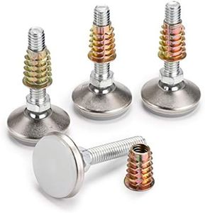 OwnMy 4 PCS Adjustable Swivel Leveling Feet Leveling Legs, Heavy Duty Furniture Table Legs Swivel Leveler Feet Glide for Tables Chairs Cabinets, Base 1-7/32", Thread 5/16"-18