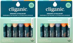Cliganic USDA Organic Lip Balm Set (2 Packs of 6 Tubes), 100% Natural Moisturizer for Cracked & Dry Lips