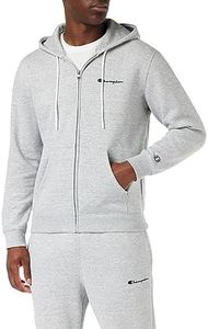 Champion Legacy American Classics Script Logo Powerblend Fleece Full Zip Sweatshirt à Capuche, Nuances de Gris, S Homme