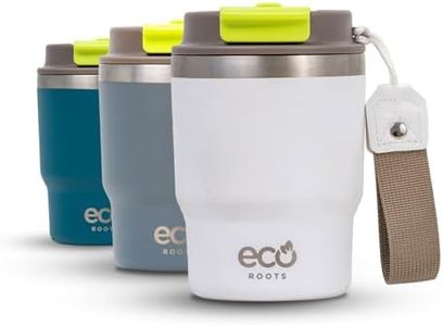 ecoroots EVERGREEN - Termo Café con Tapa Hermética I Vaso Térmico Reutilizable Antigoteo I Taza Térmica Acero Inox. I Sin BPA I Termo Vaso para Llevar Bebidas Calientes y Frías (BLANCO MARFIL,360ML)