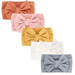 DRESHOW 5 Pack Baby Girl Nylon Headbands Newborn Infant Toddler Hairbands and Bows Child Hair Accessories