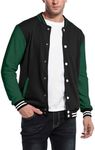 COOFANDY Men's High School Letterman Bomber Style Baseball Jacket College Bomber Jacket