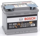 Bosch S5A05 - car battery - 60A/h - 680A - AGM technology - adapted for vehicles with Start/Stop system - Type 027