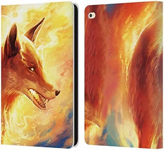 Official Jonas JoJoesArt Jdicke Fire Fox Wildlife Leather Book Wallet Case Cover Compatible for Apple iPad Air 2 (2014)