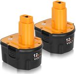 Akkopower 2Pack 12V 4.5Ah Ni-Mh Battery for Dewalt DW9071 DW9072 DC9071 DE9037 DE9071 DE9072 DE9074 DE9075 152250-27 397745-01,Replace Battery Compitable with Dewalt 12 Volt Cordless Power Tools