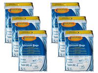 30 Sharp Canister Type PC-2 Vacuum Cleaner Allergy Bags, EC-10PC2, EC-05PC2 EC-PC4, EC-6312P, EC7314P, 6311, EC-63, 7311, EC-73, FX30, FX30, ECFX30, EC7311, EC-PC4, EC-6312P, EC7314P