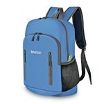 Bekahizar 20L Ultra Lightweight Backpack Foldable Hiking Daypack Rucksack Water Resistant Travel Day Bag for Men Women Kids Outdoor Camping Mountaineering Walking Cycling Climbing (Dark Blue)