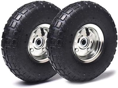 AR-PRO (2 Pack) 4.10/3.50-4 Tire and Wheel, Replacement Pneumatic Tires 10-Inch Wheel with 5/8" Bearings and 2.2" Offset Hub, Compatible with Hand Truck, Wheelbarrow, Wagon, Gorilla Carts