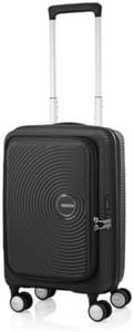 American Tourister Curio Front Book Opening Suitcase, Black, 75cm