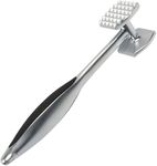 Trifecta Heavy Duty Meat Tenderizer - Double Sided Meat Mallet & Pounder Tool, Rust Proof Zinc Alloy Kitchen Hammer with Ergonomic Rubber Handle for Tenderizing Steak, Beef, Chicken, Pork