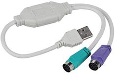 TA Technology Ahead Ps2 to USB Adapter Converter Cable | USB Type A Male to PS 2 Female (White)