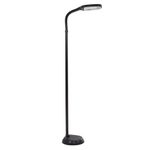 Natural Full Spectrum Sunlight Therapy Reading and Crafting Floor Lamp by Lavish Home (Black) - Adjustable Gooseneck