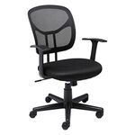 Amazon Basics Mid-Back Desk Office Chair with Armrests - Mesh Back, Swivels - Black