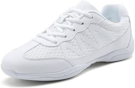 BAXINIER Girls Cheerleading Shoes Women White Cheer Shoes Youth Cheer Competition Sneakers Athletic Training Dance Tennis Shoes - White 8.5 Women