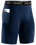 Niksa Compression Shorts Men Gym Running Sports Anti Chafing Underwear Base Layer Shorts Sports Undershorts Quick-Drying Fabric Men’s Workout Shorts, Navy Blue, XL