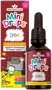 Natures Aid Iron Mini Drops for Infants and Children, Cognitive Development, Sugar Free, 50 ml