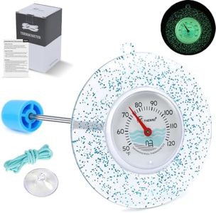 Glow Dial Floating Pool Thermometer Easy Read - Glitter Water Temp Gauge