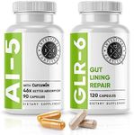 Intestinal Fortitude AI-5 & GLR-6 Digestive Health Supplement Bundle w/Glutamine, Turmeric, Curcumin for Gut Health Capsule Supplement & Support Digestive Health, Non-GMO, Dairy Free - 30-Day Supply