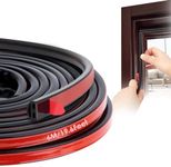 YOUSHARES Rubber Weather Stripping Door Seal Strip 20Ft Door Sealing Strips for Sound Proof Door Noise Blocker - Door Soundproofing Silicone Door Insulation Stripe for Door Frame, Gap, Window (Black)