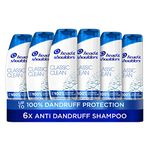 Head & Shoulders Classic Clean Dandruff Shampoo, Pack of 6 ( 6 x 250 ml), Clinically Proven Deep Clean, UK #1 Shampoo