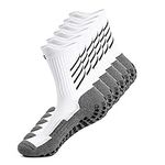 Gogogoal Anti-slip Sport Socks Men Women Grip Soccer Sock Non-slip Aheletic Socks for Football Basketball Yoga Runing Hiking White M 3P