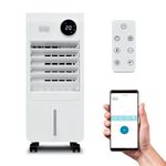 BLACK+DECKER Smart Digital Air Cooler, App & Remote Control, Weekly Programmable Timer, 3 Airflow Modes, Portable with 12L Water Tank, White, BXAC65015GB
