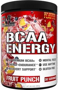 Evlution Nutrition BCAA Energy - High Performance Energizing Amino Acid Supplement For Muscle Building, Recovery And Endurance, 30 Servings (Fruit Punch)