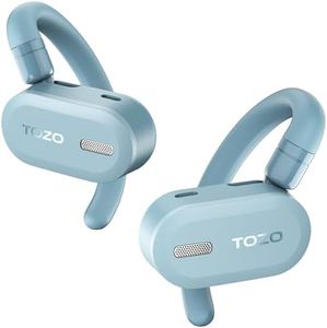 TOZO O2 True Open Ear Wireless Headphones Lightweight with Multi-Angle Adjustment, Bluetooth 5.3 Earbuds with Dual-Axis Design for Long-Lasting Comfort, Crystal-Clear Calls for Driving, Blue