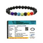 Real Crystal Lava Chakra Bracelet with Genuine Crystal 7 Chakras 8mm Lava Rock Aromatherapy Essential Oil Diffuser Unisex Stress Relief Yoga Beads Bangle