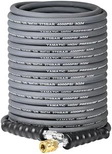 YAMATIC 3/8" Pressure Washer Hose 100 FT Non-Marking, Swivel Quick Connect