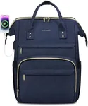 LOVEVOOK Laptop Backpack for Women,18 Inch Professional Womens Travel Backpack Purse Computer Laptop Bag Nurse Teacher Backpack,Waterproof College Work Bags Carry on Back Pack with USB Port,Dark Blue