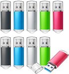 TOPESEL 32GB 10Pack 3.0 USB Flash Drive High Speed 32gb Thumb Drive Memory Stick Jump Drive 32G USB Drive Zip Drive for PC Laptops Tablets TVs Car Audio(5 Mixed Colors: Black Blue Green Red Silver)