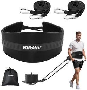 Bilbear Sled Pulling Belt,Adjustable Sled Training Waist Belt,Belt for Pulling,Weight Sled Pull Belt for Tire Pulling,Squat,Leg Muscles Strength Training,Resistance Training,Core Power Workout (Black)