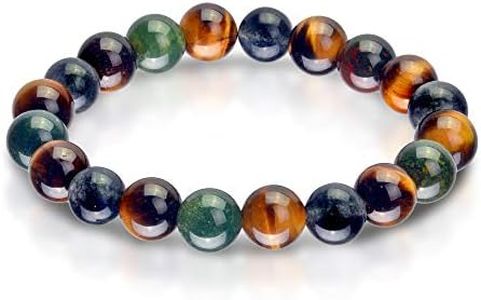 Triple Stone Ultimate Physic Abilities Bracelet – Metaphysical Bracelet– Spiritual Bracelets – Tiger Eye – Blood Stone – Iolite – Supernatural stone Bead Bracelet (10mm)