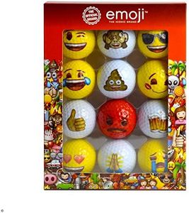 Emoji Official Novelty Fun, Palline da Golf Ufficiali con Motivo, Confezione da 12 Unisex Adulto, Rosso