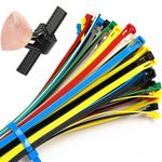 UPINS 120Pcs Coloured Cable Ties, 300x7.6mm Reusable Cable Ties, Nylon Zip Ties 6 Colors for Home, Garden, Workshop, Office (Black White Red Yellow Blue Green)