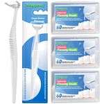 RAZOKO Dental Floss Picks, Clean Dental Flossers Kit with 2 Handle and 180 Extra Strength Refills (2 Handles & 180 Refills)