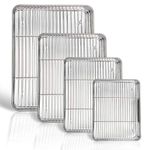 P&P CHEF Baking Sheet and Rack Set, 8 Pack (4 Sheets + 4 Racks), Stainless Steel Baking Pans Cookie Sheets with Cooling Rack, Healthy & Mirror Finish,Oven & Dishwasher Safe