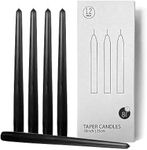 12 Pack Black Taper Candles, Topsic